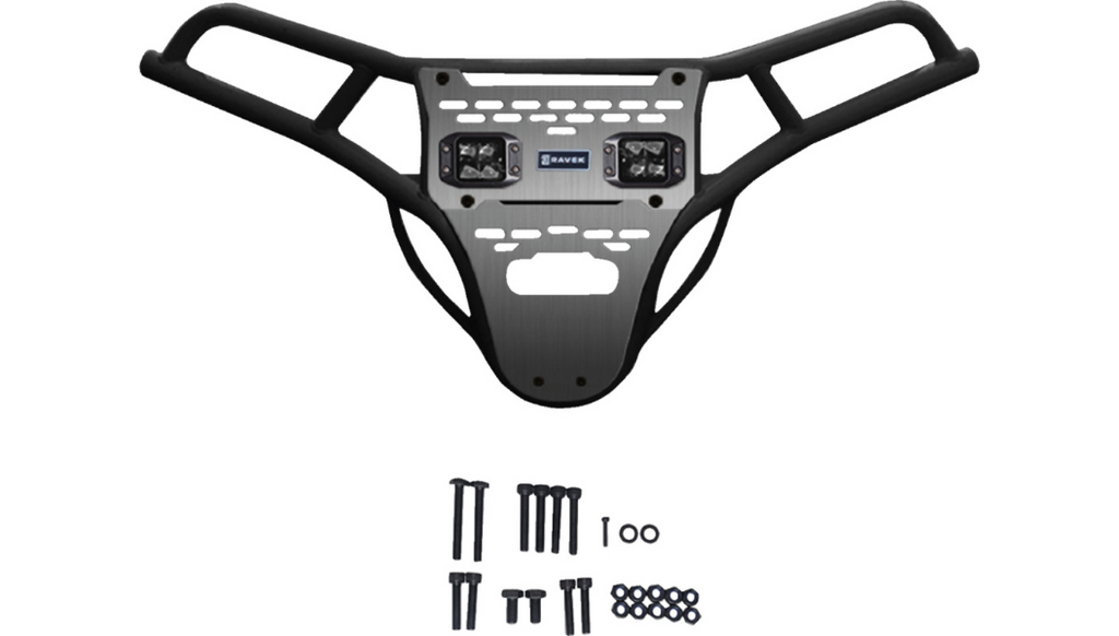 Front Bumper/Skid Plate with White Lights - Black - RZR XP 1000 0530-1697