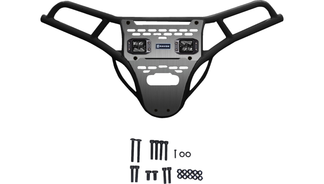 Front Bumper/Skid Plate with White Lights - Black - RZR XP 1000 0530-1697