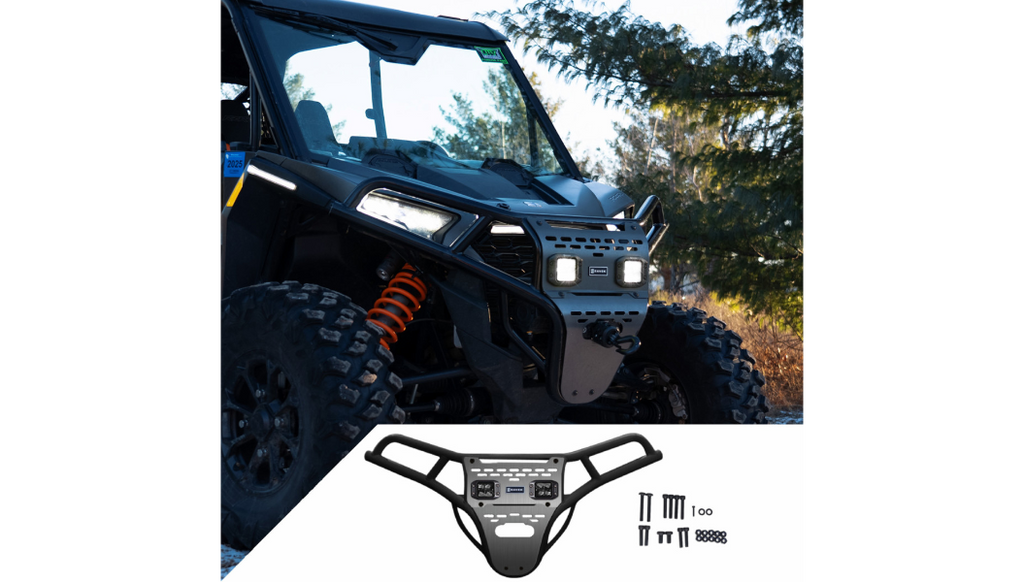 Front Bumper/Skid Plate with White Lights - Black - RZR XP 1000 0530-1697