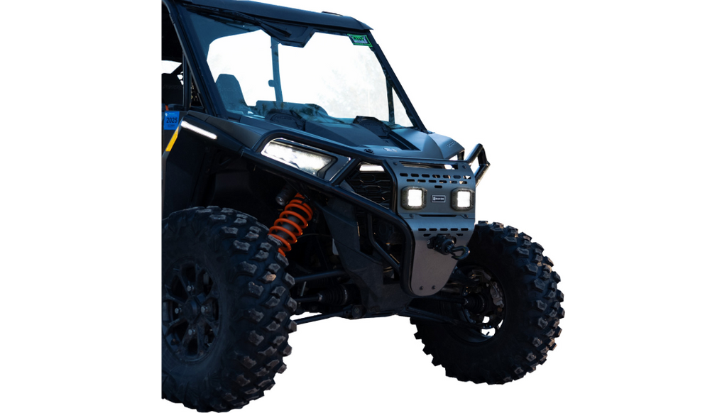 Front Bumper/Skid Plate with White Lights - Black - RZR XP 1000 0530-1697