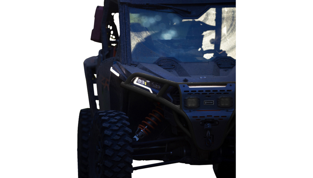 Front Bumper/Skid Plate with White Lights - Black - RZR XP 1000 0530-1697