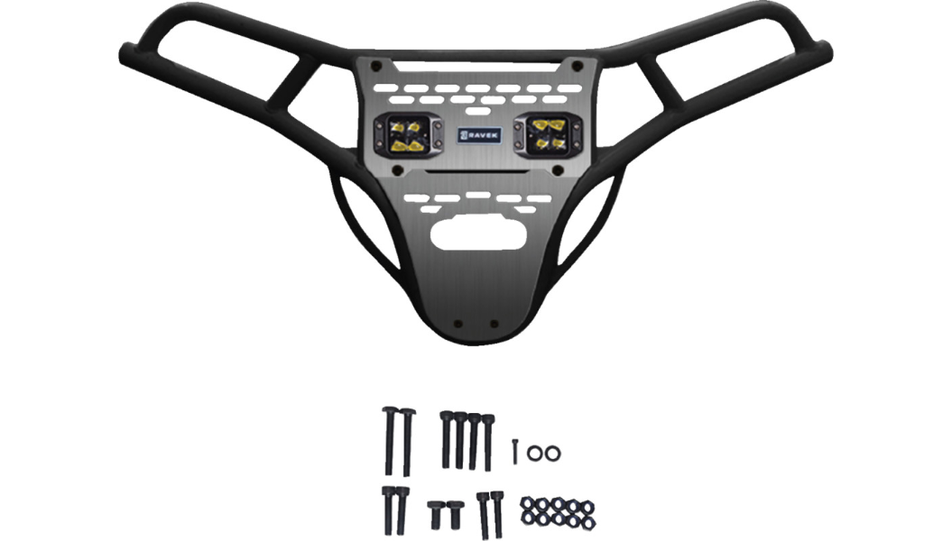Front Bumper/Skid Plate with Amber Lights - Black - RZR XP 1000 0530-1698