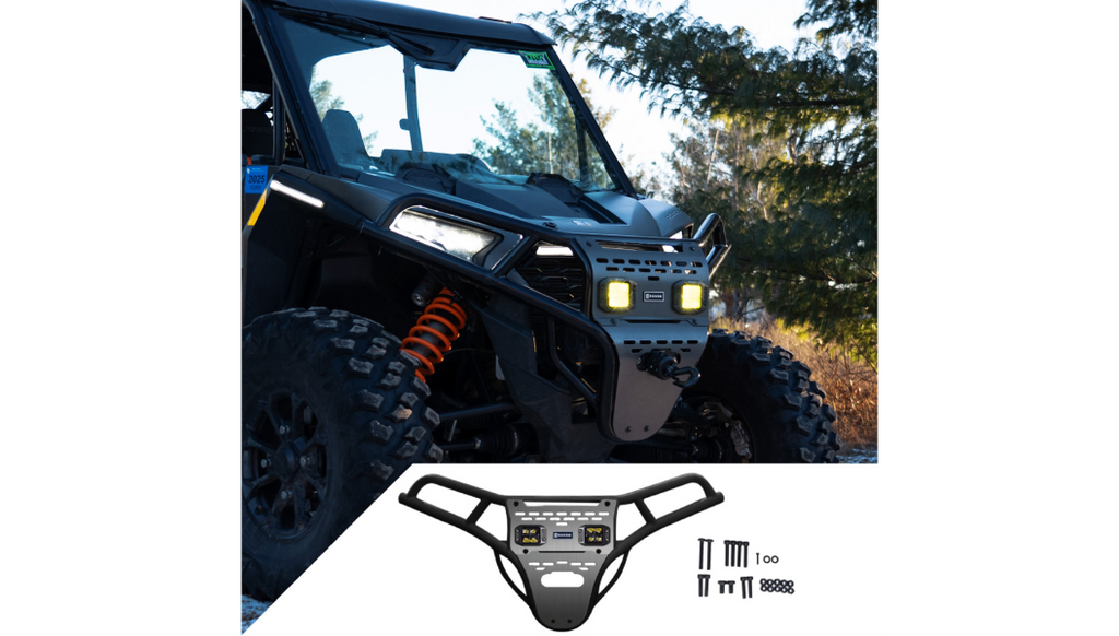 Front Bumper/Skid Plate with Amber Lights - Black - RZR XP 1000 0530-1698