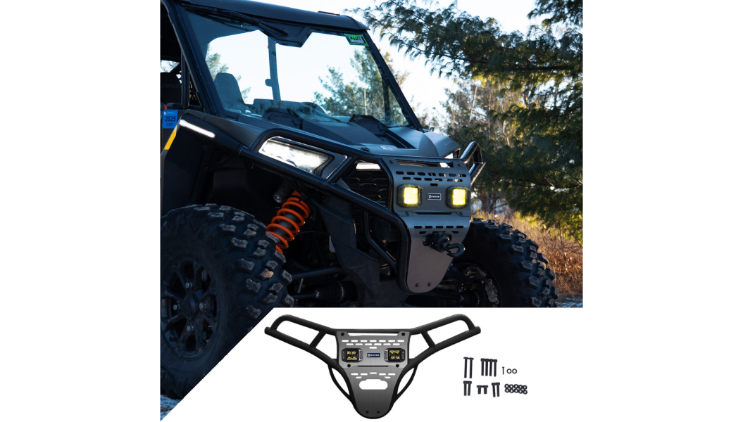 Front Bumper/Skid Plate with Amber Lights - Black - RZR XP 1000 0530-1698