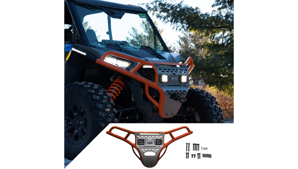 Front Bumper/Skid Plate with White Lights - Orange - RZR XP 1000 0530-1699
