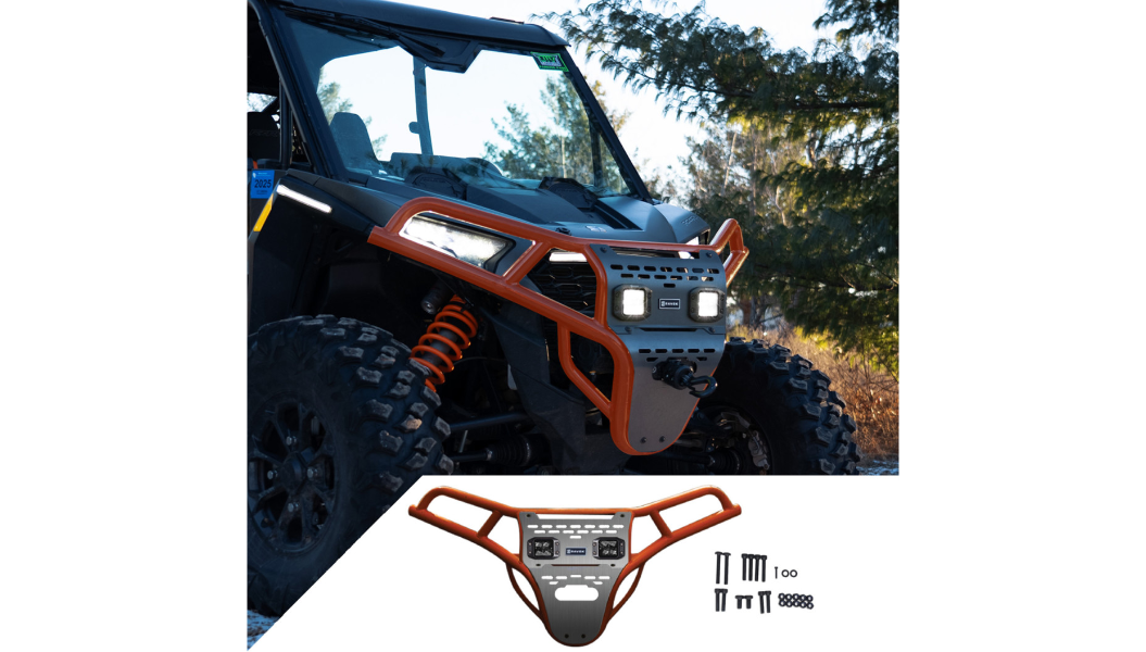 Front Bumper/Skid Plate with White Lights - Orange - RZR XP 1000 0530-1699