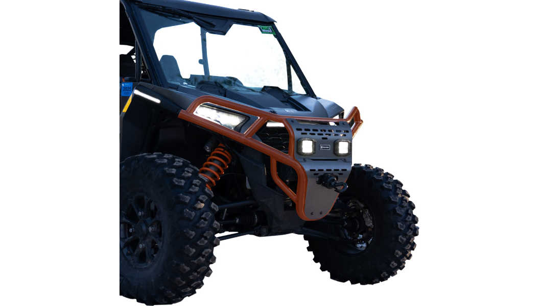 Front Bumper/Skid Plate with White Lights - Orange - RZR XP 1000 0530-1699