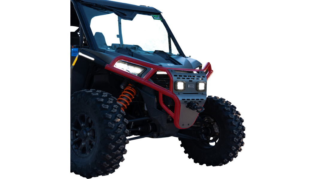 Front Bumper/Skid Plate with White Lights - Red - RZR XP 1000 0530-1701