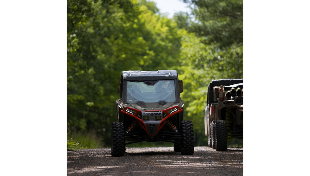 Front Bumper/Skid Plate with Amber Lights - Red - RZR XP 1000 0530-1702