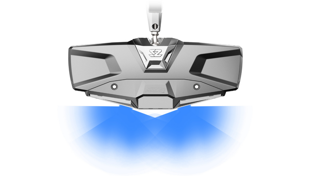 Mirror - Halo R - Rear View w/LED Cabin Light - Rectangle - Silver w/Silver Bezel - Can Am Defender 0640-1411