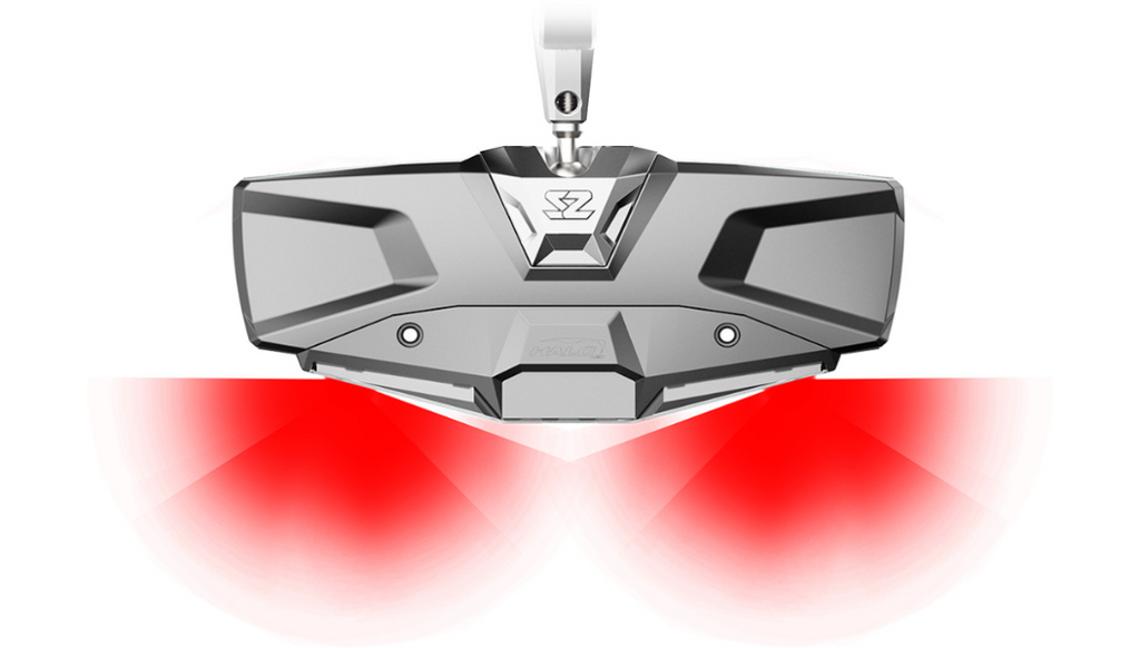 Mirror - Halo R - Rear View w/LED Cabin Light - Rectangle - Silver w/Silver Bezel - Can Am Defender 0640-1411