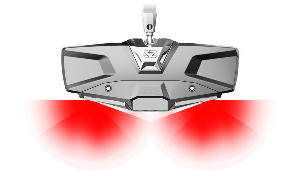Mirror - Halo R - Rear View w/LED Cabin Light - Rectangle - Silver w/Silver Bezel - Can Am Defender 0640-1411