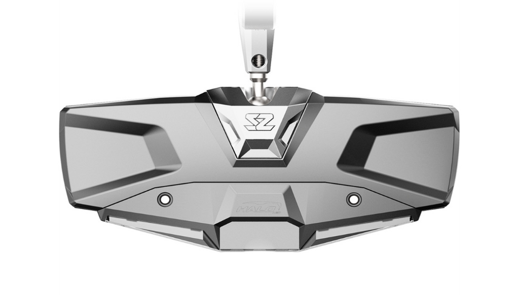 Mirror - Halo R - Rear View w/LED Cabin Light - Rectangle - Silver w/Silver Bezel - Can Am Defender 0640-1411